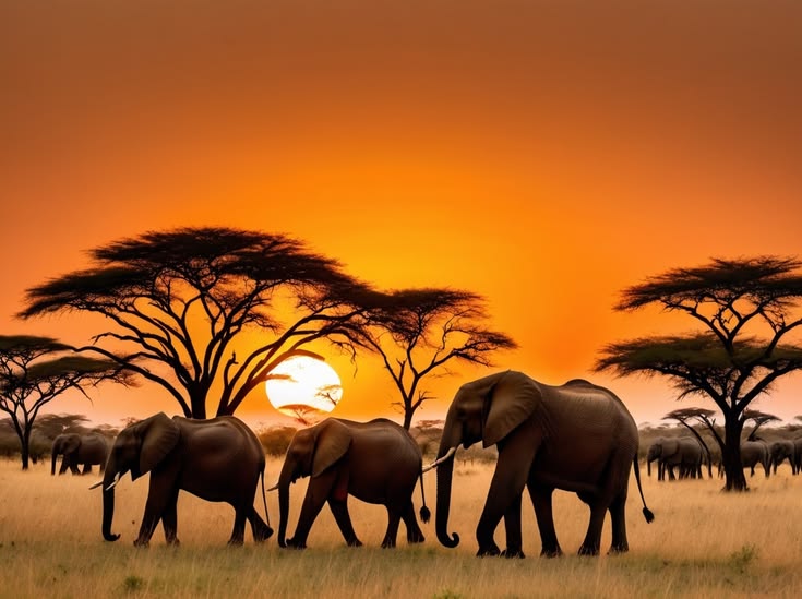Elephants in Akagera, Rwanda