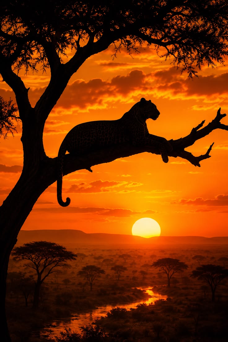 Leopard at Sunset